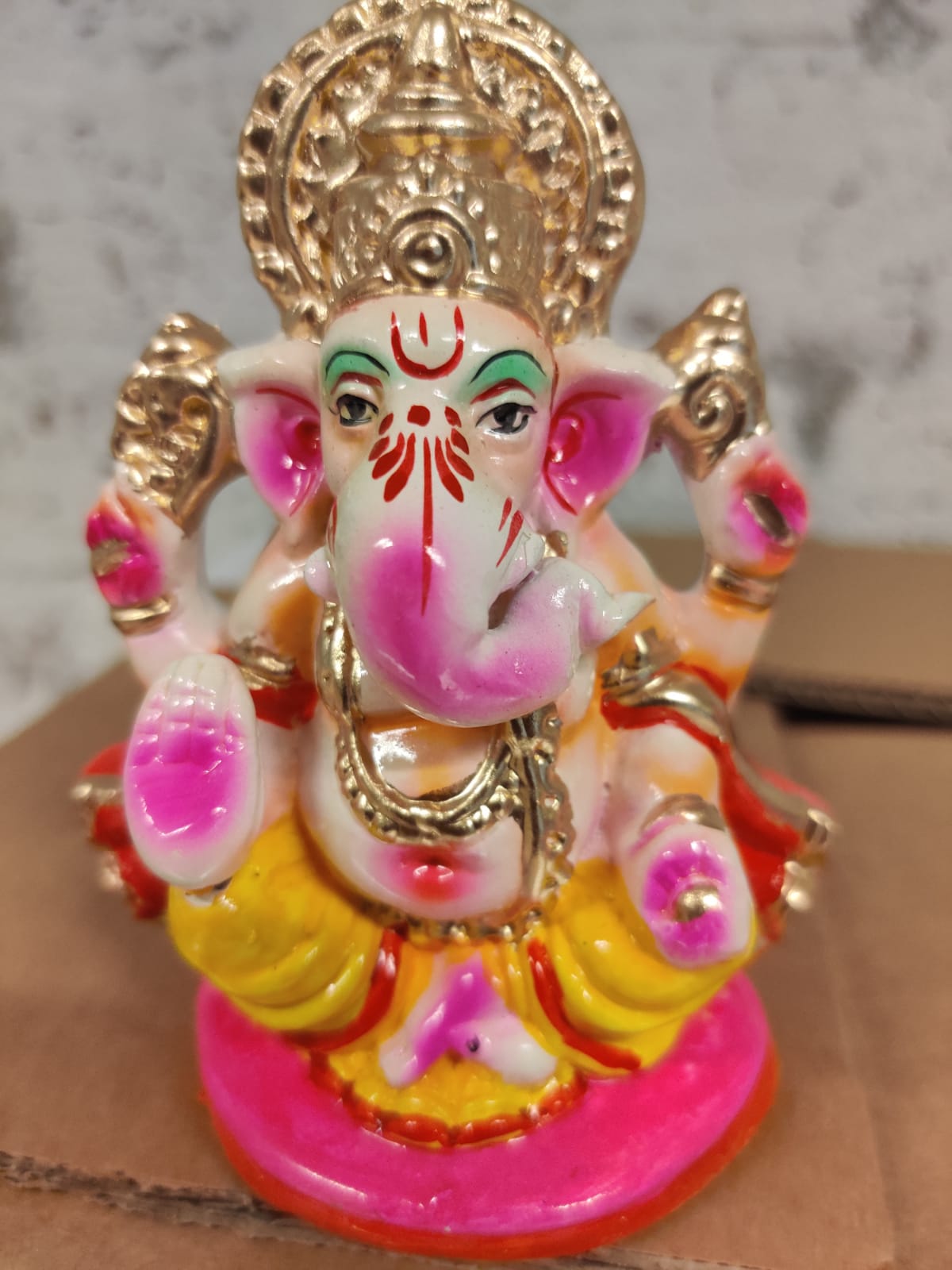 Lord Ganesha Clay Idol 1p (Approx. 14-20cm)