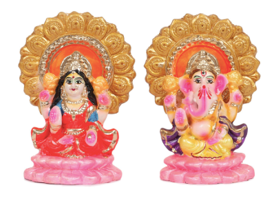 Laxmi & Ganesha Idol (Clay-5) -1P